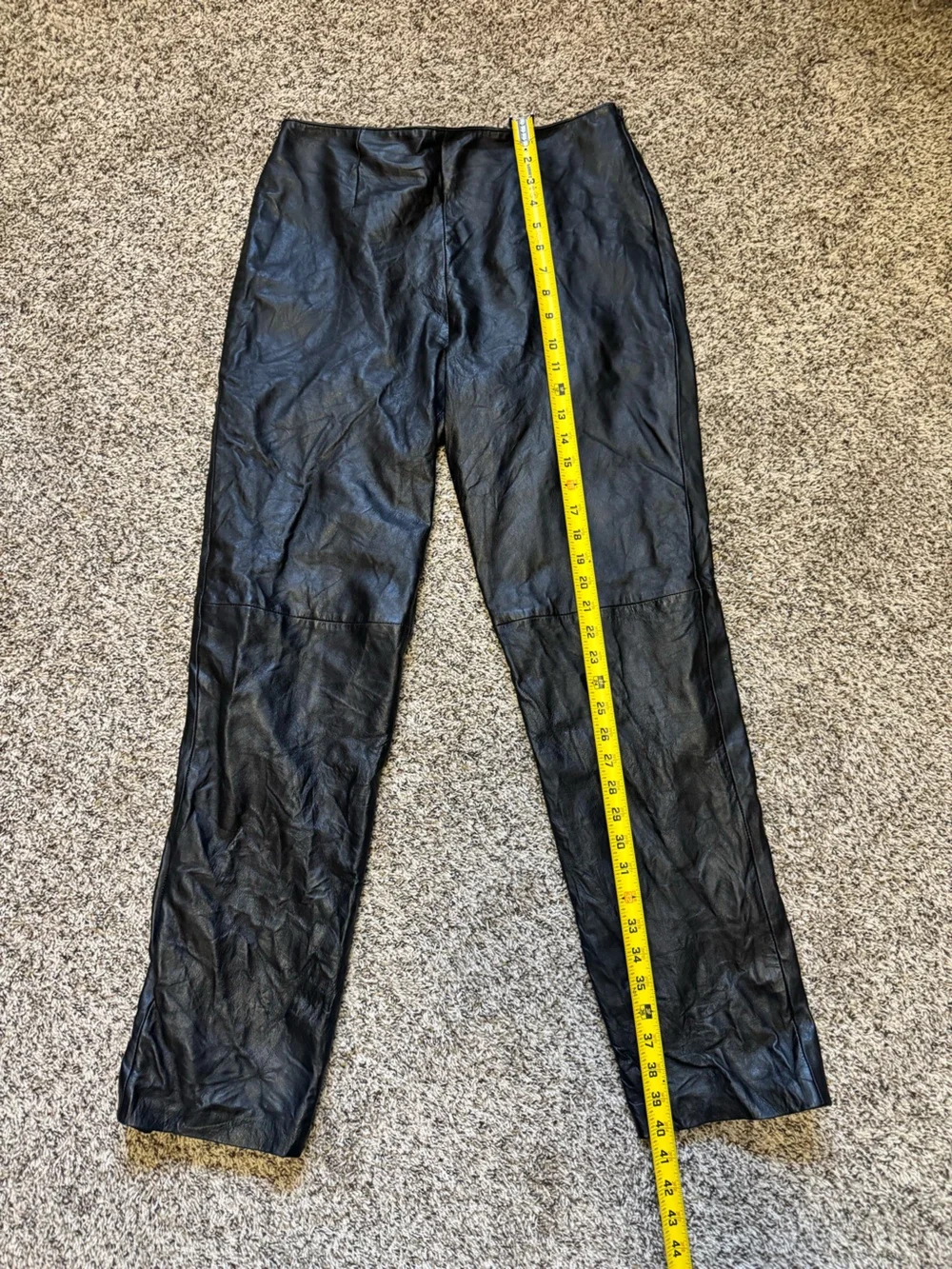 Margaret Godfrey Black 100% Leather Straight Leg Pants